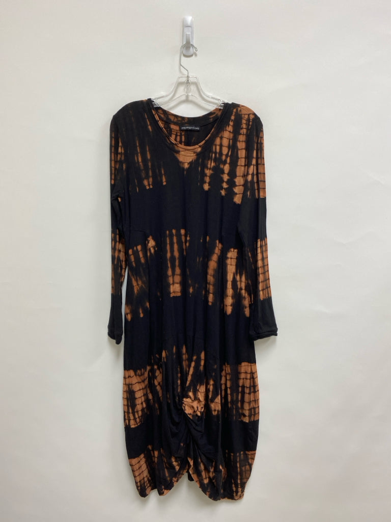 Size S Black Terra Cotta Tie Dye Long Sleeve Ladies Dress