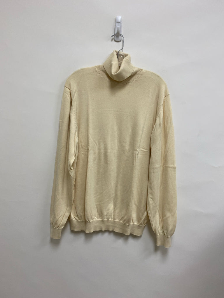 Paul Fredrick Size XL Beige Turtleneck Cotton Men&