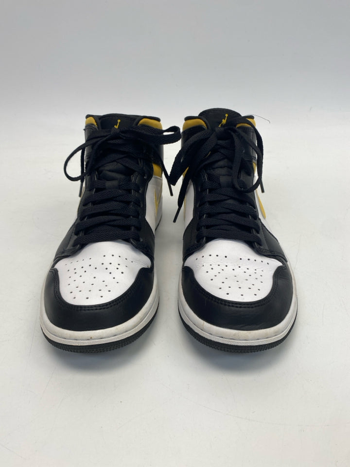Nike Size 8.5 White/Black Yellow Lace-Up Men&