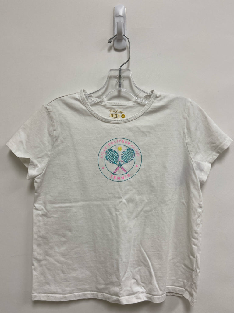 LILLY PULITZER SIZE XL White Blue Tennis Girl&