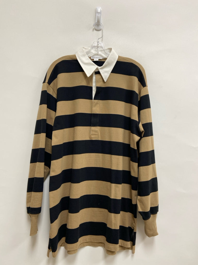 Good American Size S Beige Black Stripes Rugby Ladies Dress