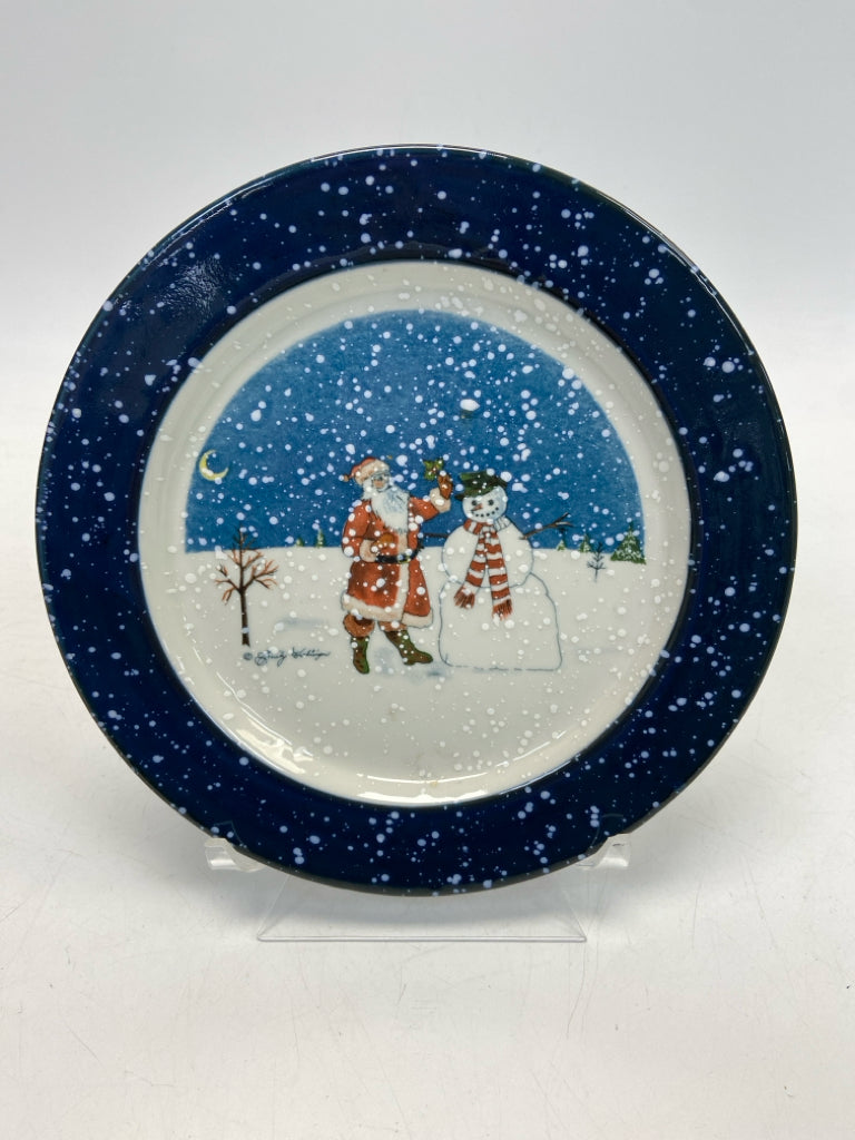 Navy Blue/White Speckles Christmas