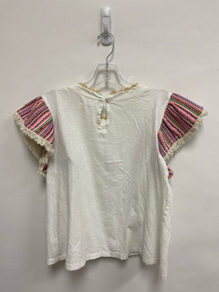 THML Size M White Multi Color Ladies Top