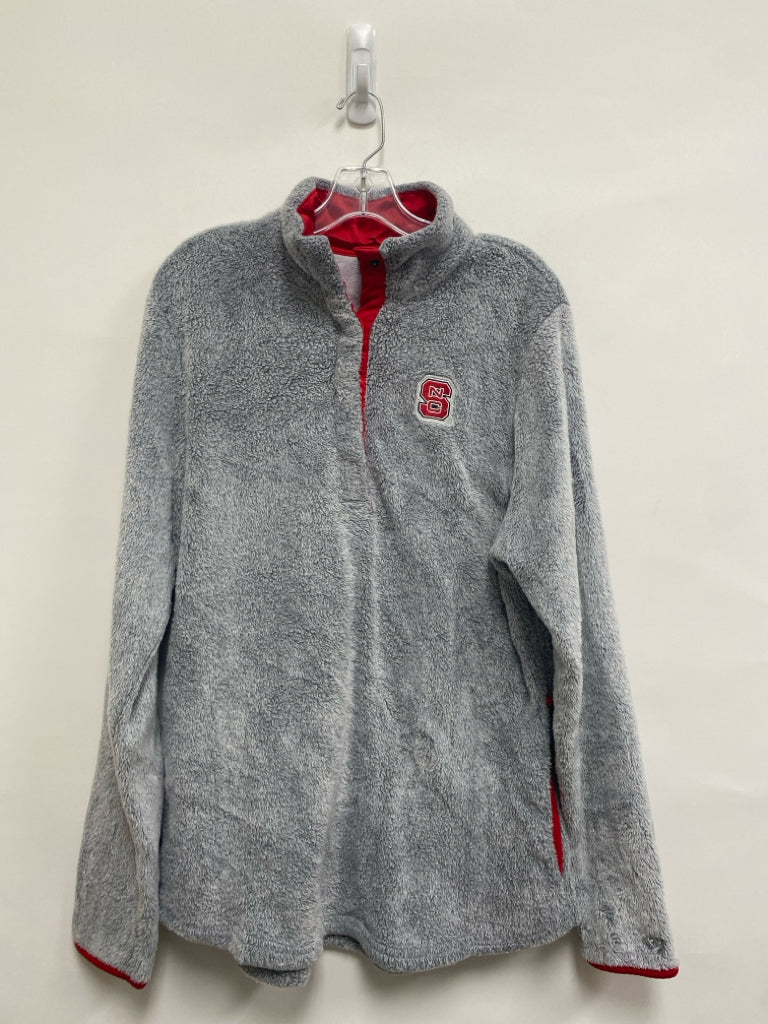 COLOSSEUM Size XL Light Grey Red NC State Ladies Pullover