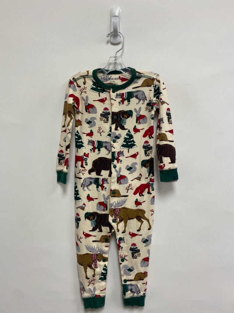 SIZE 18-24M Cream Green/Red Animals Boy&
