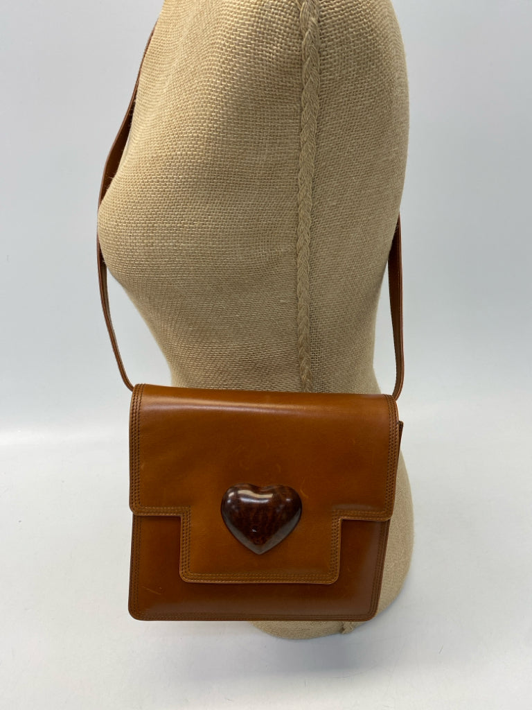 YSL Brown Heart(s) Leather Handbag