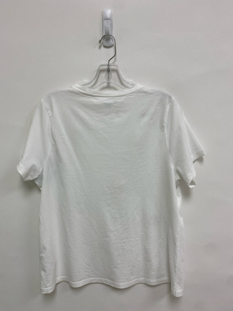 Cynthia Rowley Size XL White Yellow Lemons Beaded Ladies Top