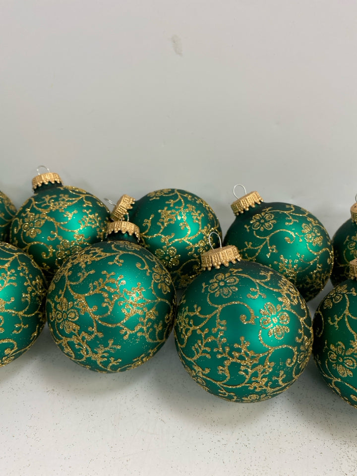 Green Gold Ornaments