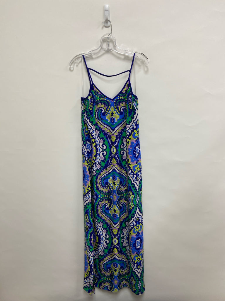 Alice&amp;Trixie Size M Dark Blue Multi Color Print Maxi Ladies Dress