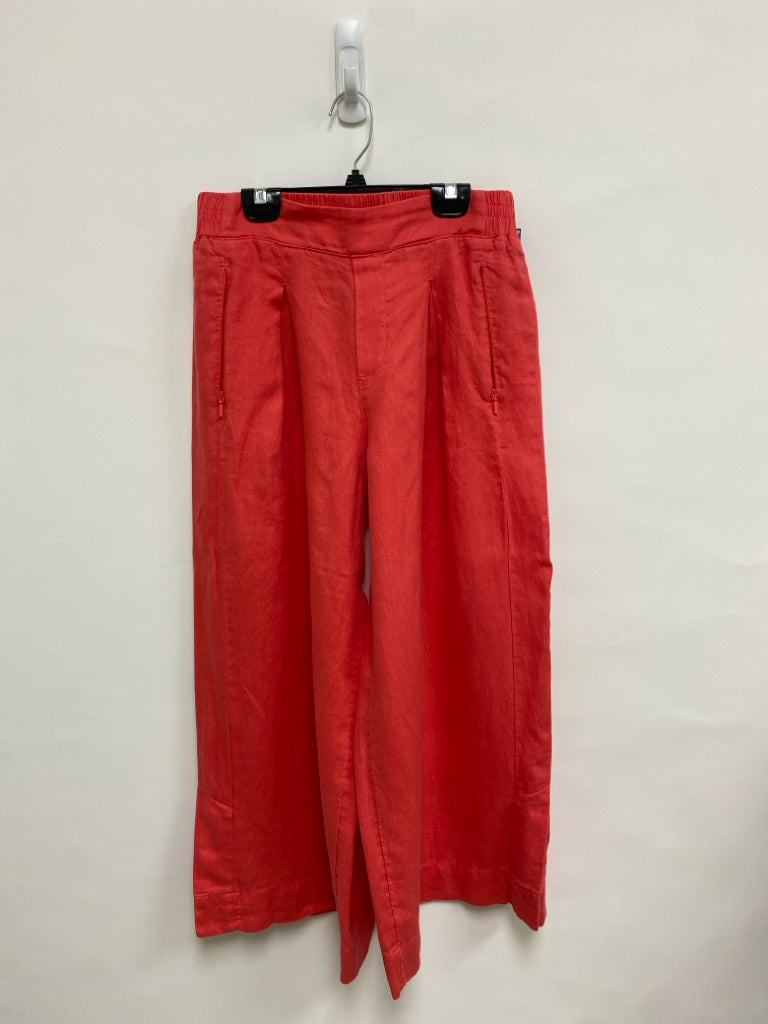 Athleta Size 6 Dark Coral Cropped Linen Ladies Pants