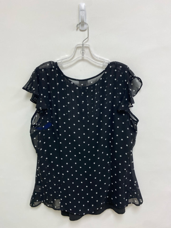 NWT Worthington Size XL Black White Polka Dot Sleeveless Ladies Top