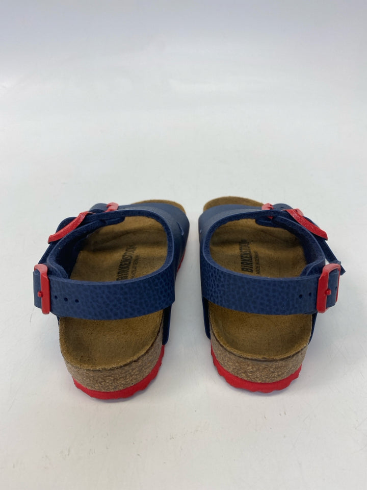 Birkenstock SIZE 7 Navy Red Buckle Girl&
