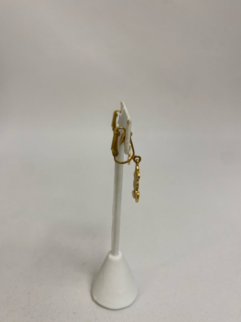 Disney Gold Color Black/White Mickey Earrings