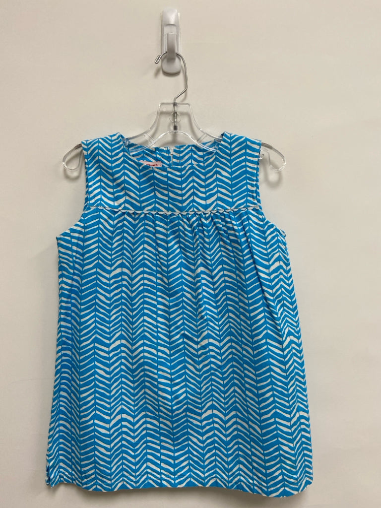 Kayce Hughes SIZE 8 Turquoise White Zig Zag Sleeveless Girl&