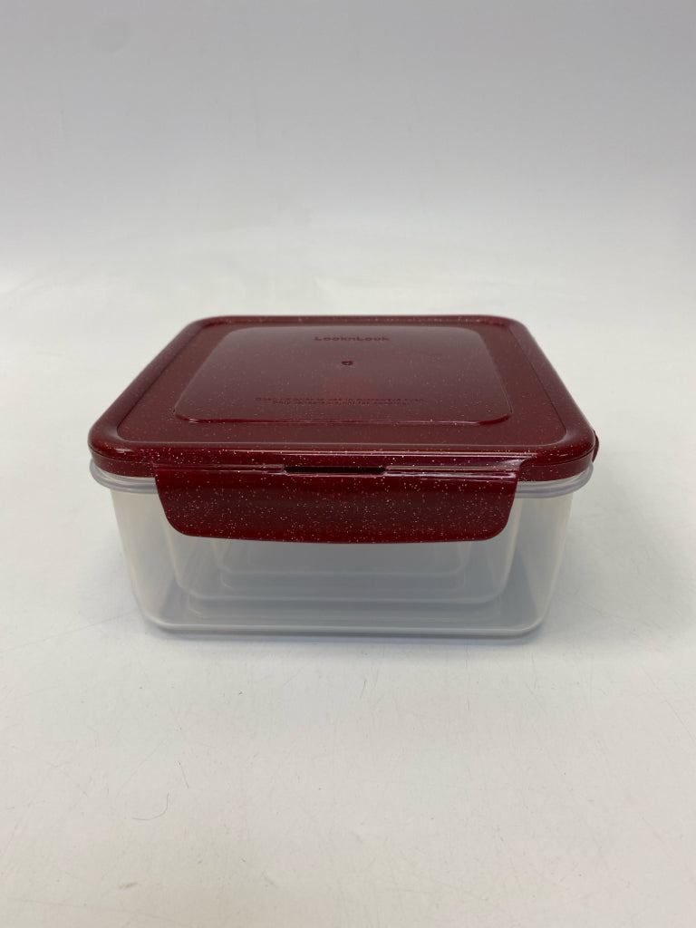Lock &amp; Lock Red Clear Glitter Storage Container