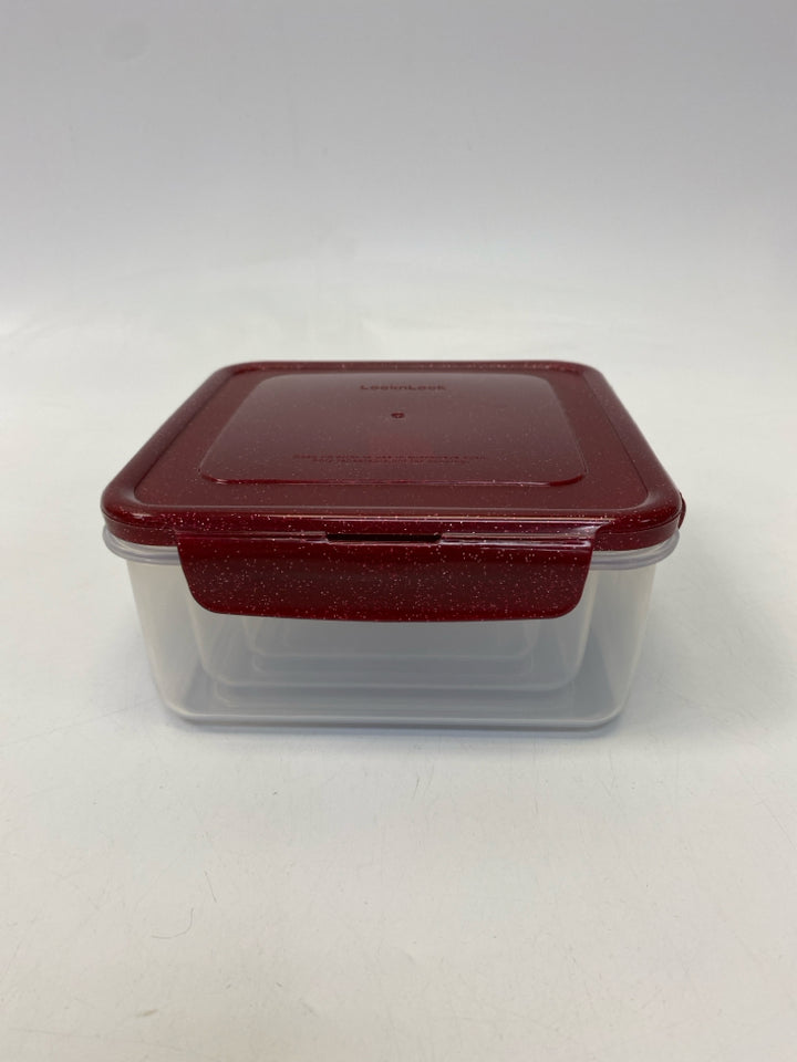 Lock &amp; Lock Red Clear Glitter Storage Container