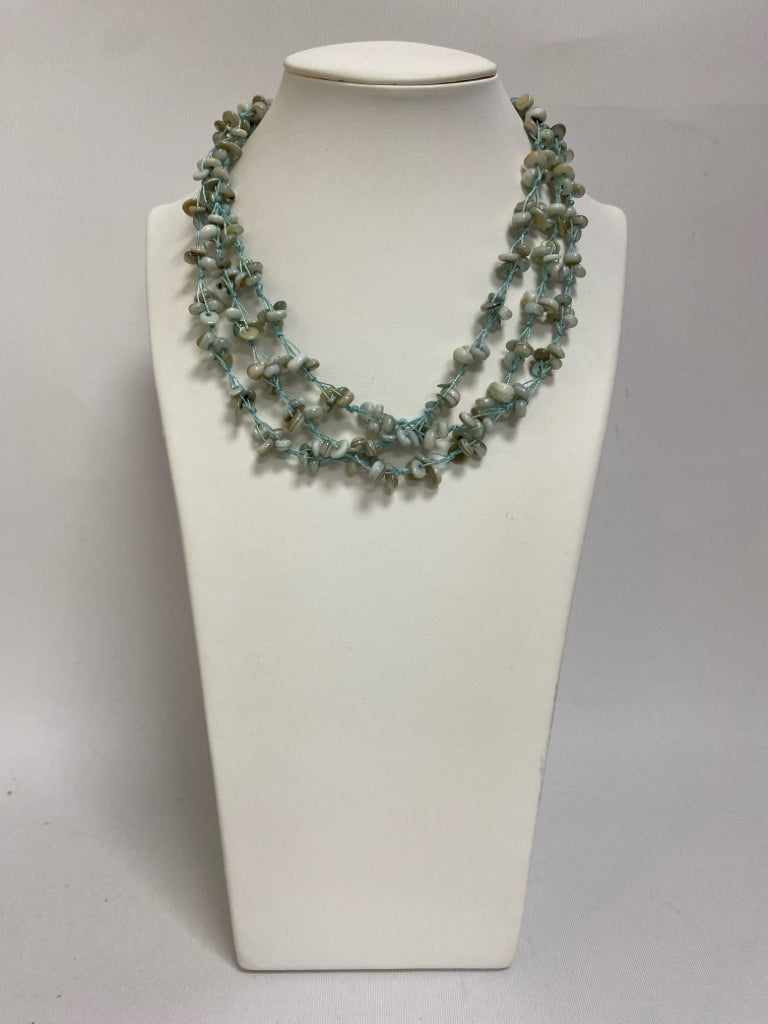 Seafoam Beige Knotted Necklace