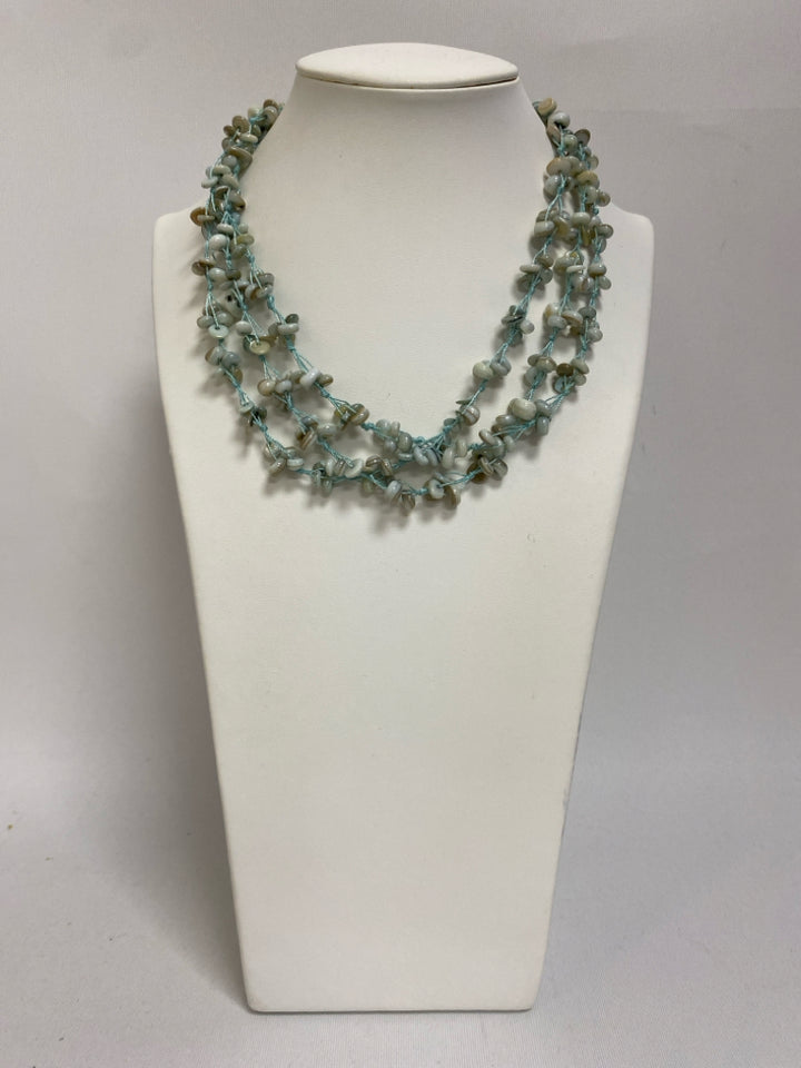 Seafoam Beige Knotted Necklace
