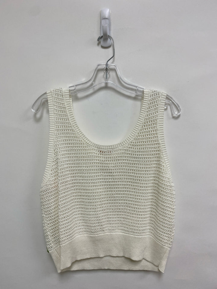NWT Skies Are Blue Size L White Sleeveless Ladies Sweater