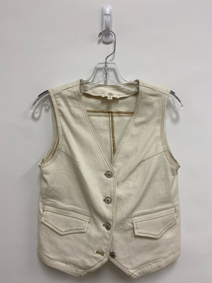 entro Size S Cream Button Up Denim Ladies Vest