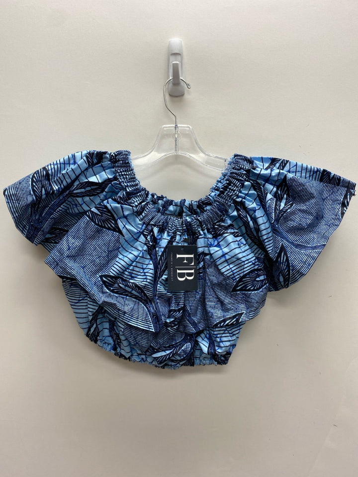 NWT Size S Blue Black Twig Cropped Ladies Top
