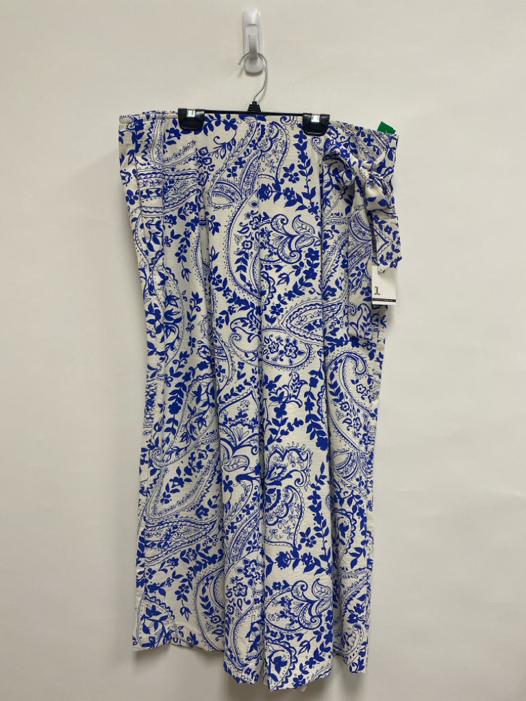 NWT Jules &amp; Leopold Size XL White Blue Paisley Cropped Ladies Pants