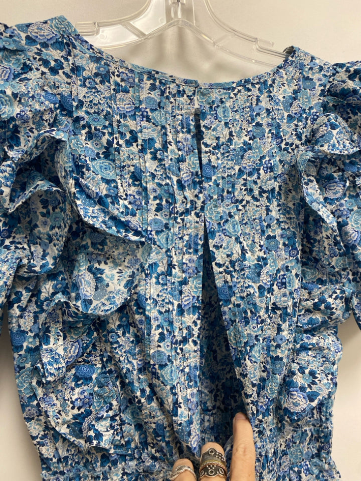 LoveShackFancy Size M Blue White Flowers Ladies Dress