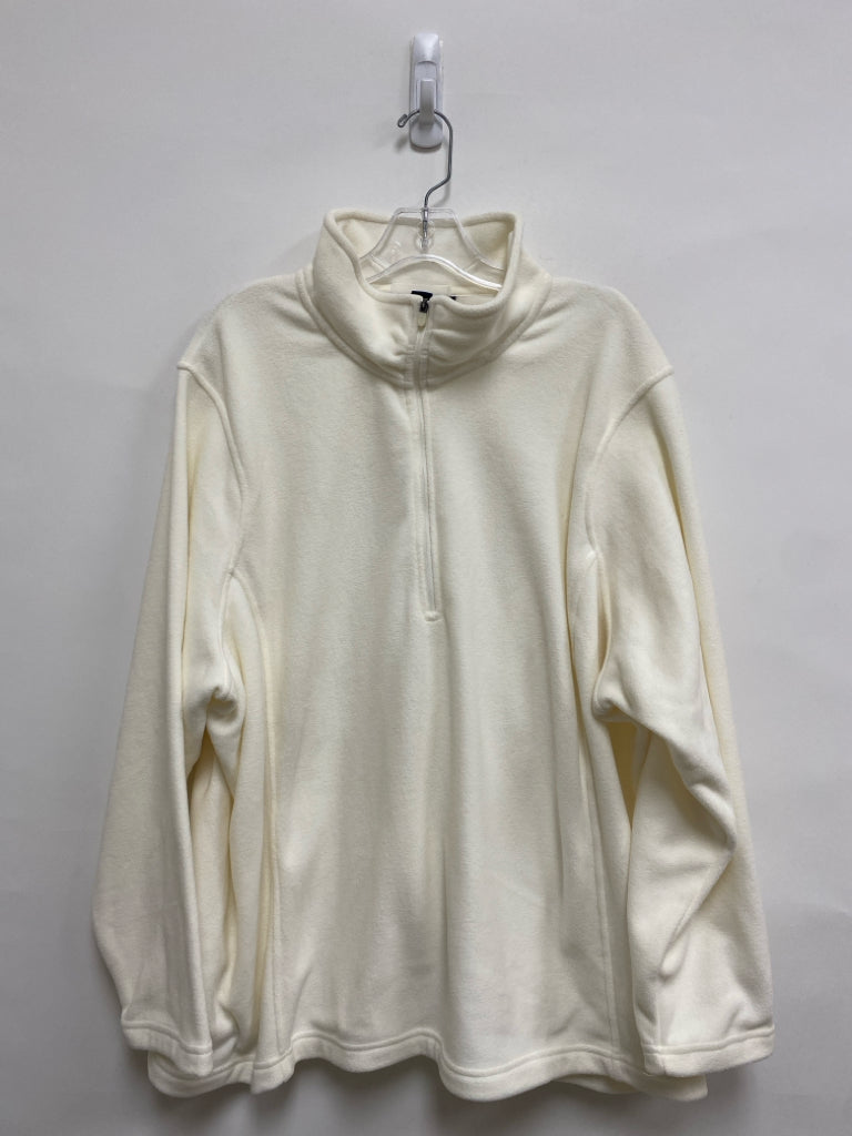 Lands End Size 3X White Fleece Plus Size Jacket