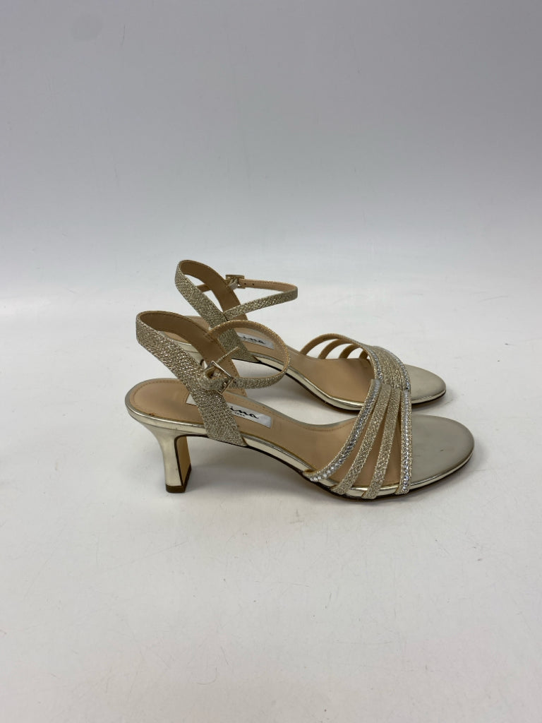 NWOT Nina  Size 7 Gold Clear Rhinestone(s) Sandals