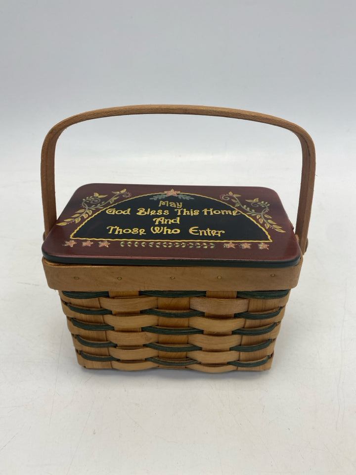 Brown Green/Red Woven Basket