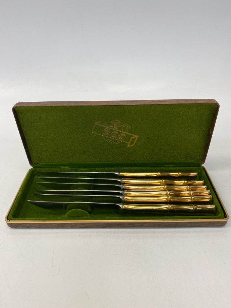 Gold Silver Bamboo Metal Flatware