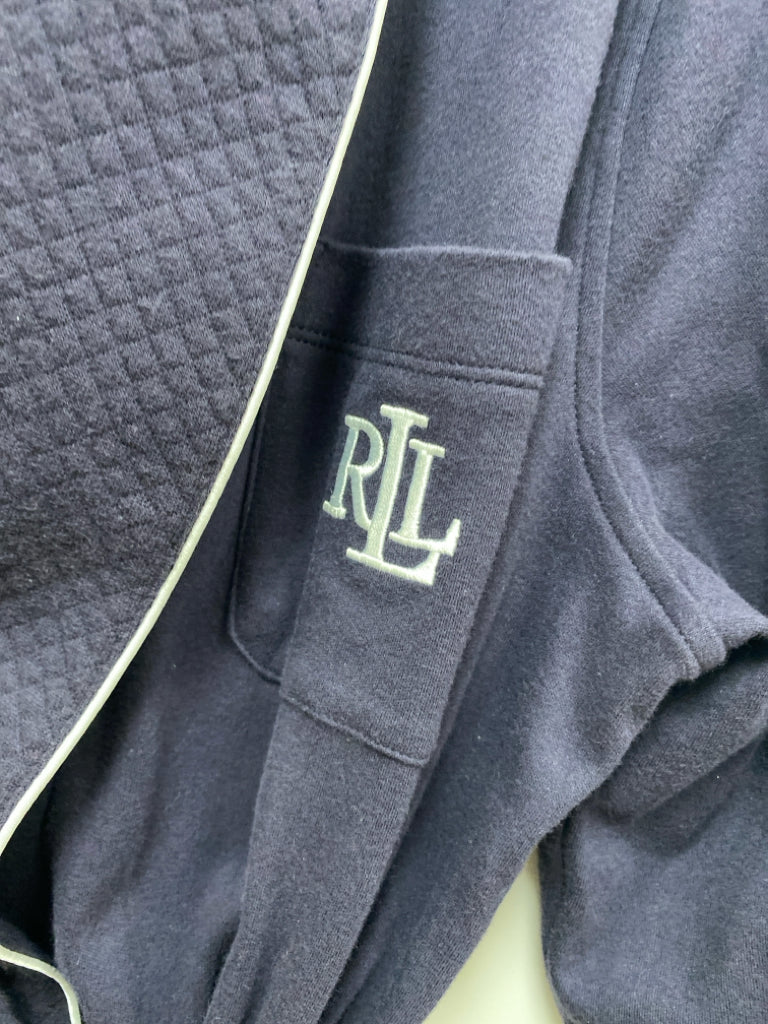 Lauren Ralph Lauren Size M Dark Navy White Trimmed Ladies Robe