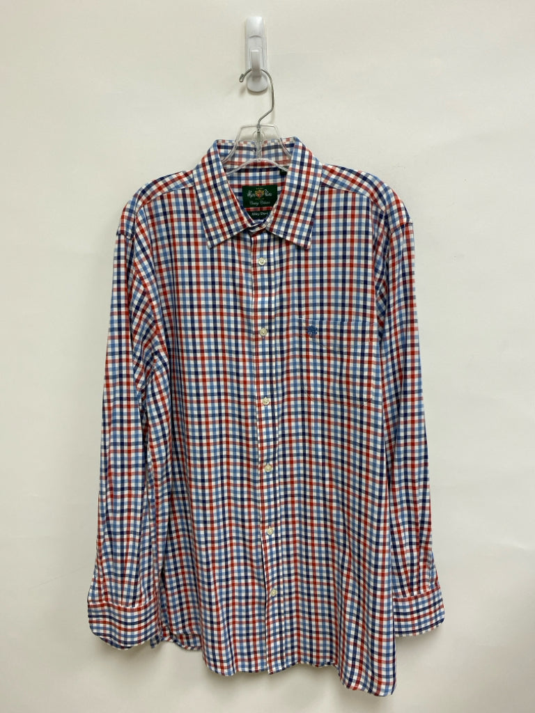 Alan Paine Size XL White Blue/Red Checkered Men&