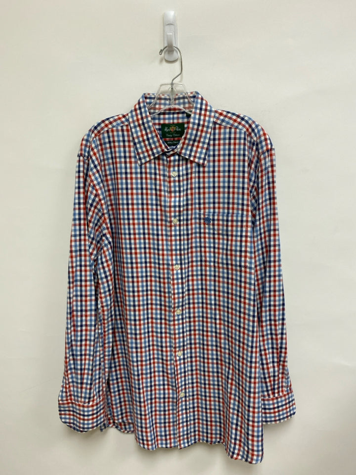 Alan Paine Size XL White Blue/Red Checkered Men&