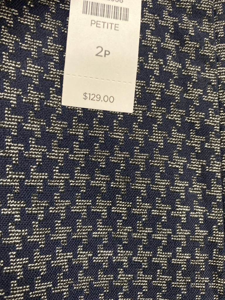 NWT Talbots Size 2P Navy Gray Houndstooth Petite Pants