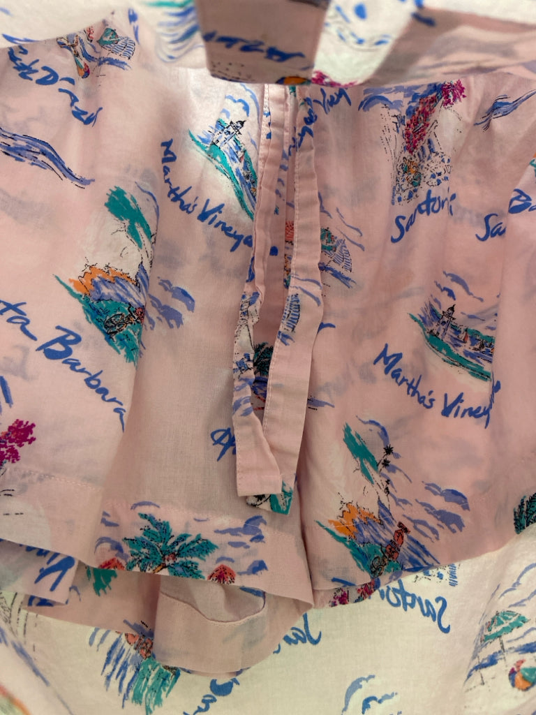 Gap Size S Pink Blue/Multi Tropical Ladies 2pc Pajamas