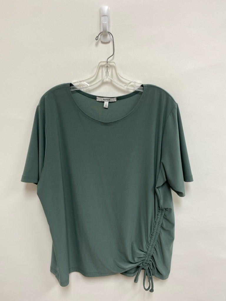 Sympli Size 12 Green Ruched Ladies Top