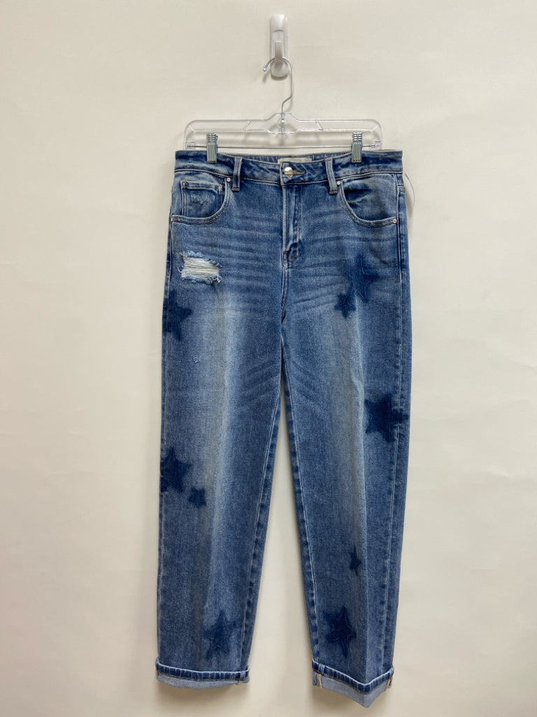 RISEN Size 7 Blue Denim Distressed Ladies Jeans