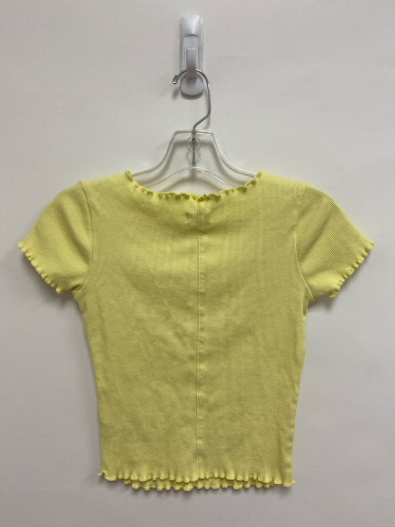 Pilcro Size XXS Yellow Ribbed Cropped Ladies Top