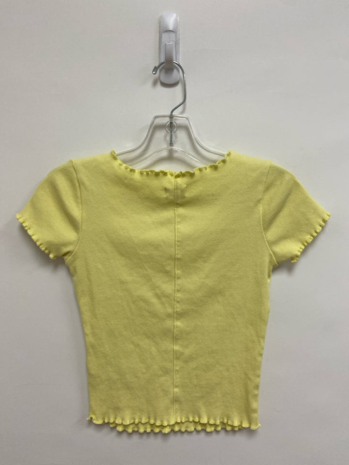 Pilcro Size XXS Yellow Ribbed Cropped Ladies Top