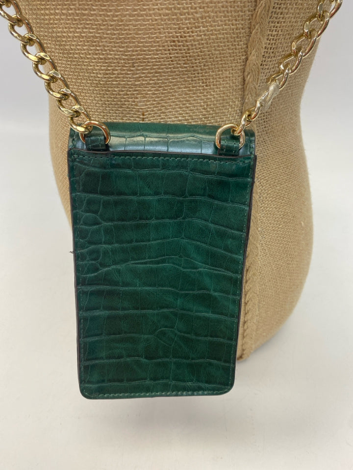 Nine West Dark Green Embossed Crossbody