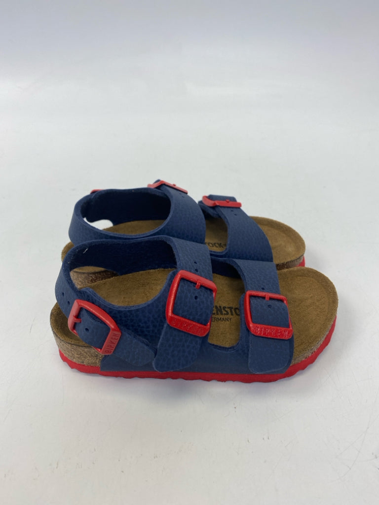 Birkenstock SIZE 7 Navy Red Buckle Girl&