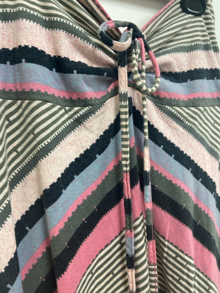 Patagonia Size XS Pink/Gray Cream/Black Stripes Strapless Ladies Dress