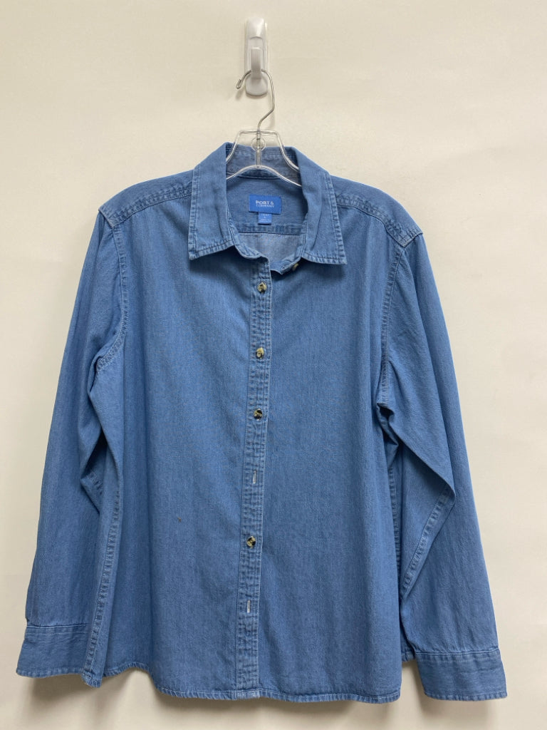 Size L Blue Long Sleeve Denim Ladies Top
