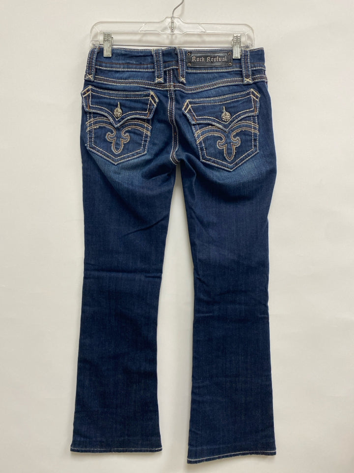 Rock Revival Size 27 Faded Dark Blue Ladies Jeans