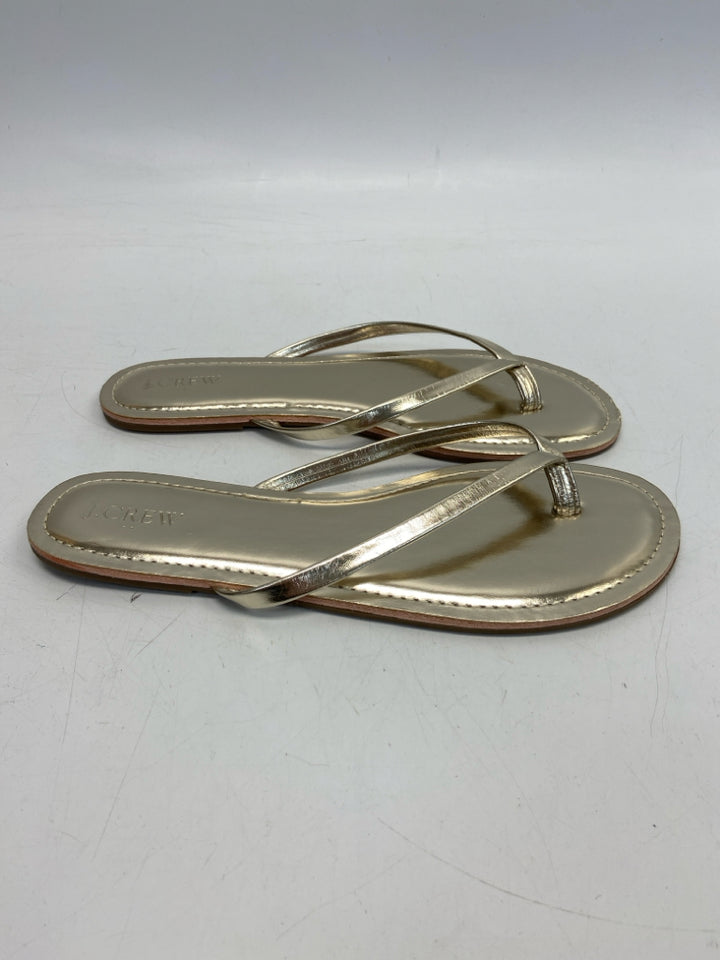 J Crew  Size 10 Gold Metallic Sandals