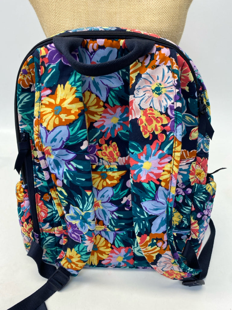 Vera Bradley Teal Green Multi Color Flowers Backpack