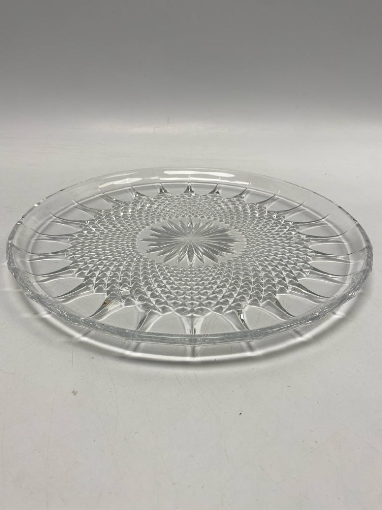 Clear Cut-Glass Serving Piece