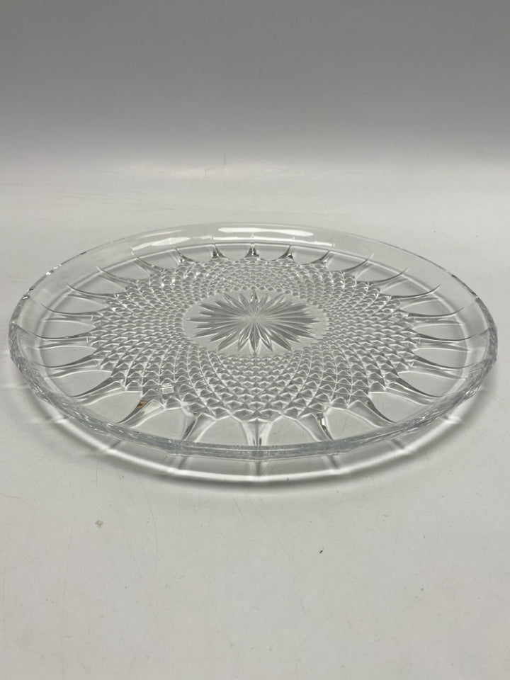 Clear Cut-Glass Serving Piece