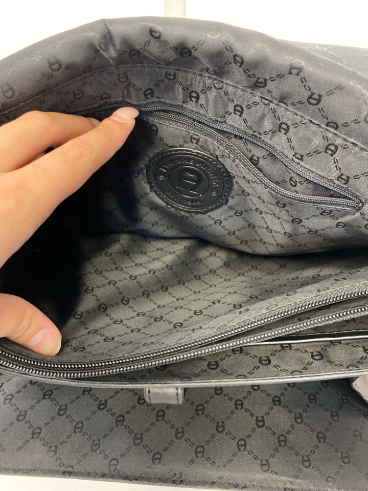 Aigner Black Leather Handbag